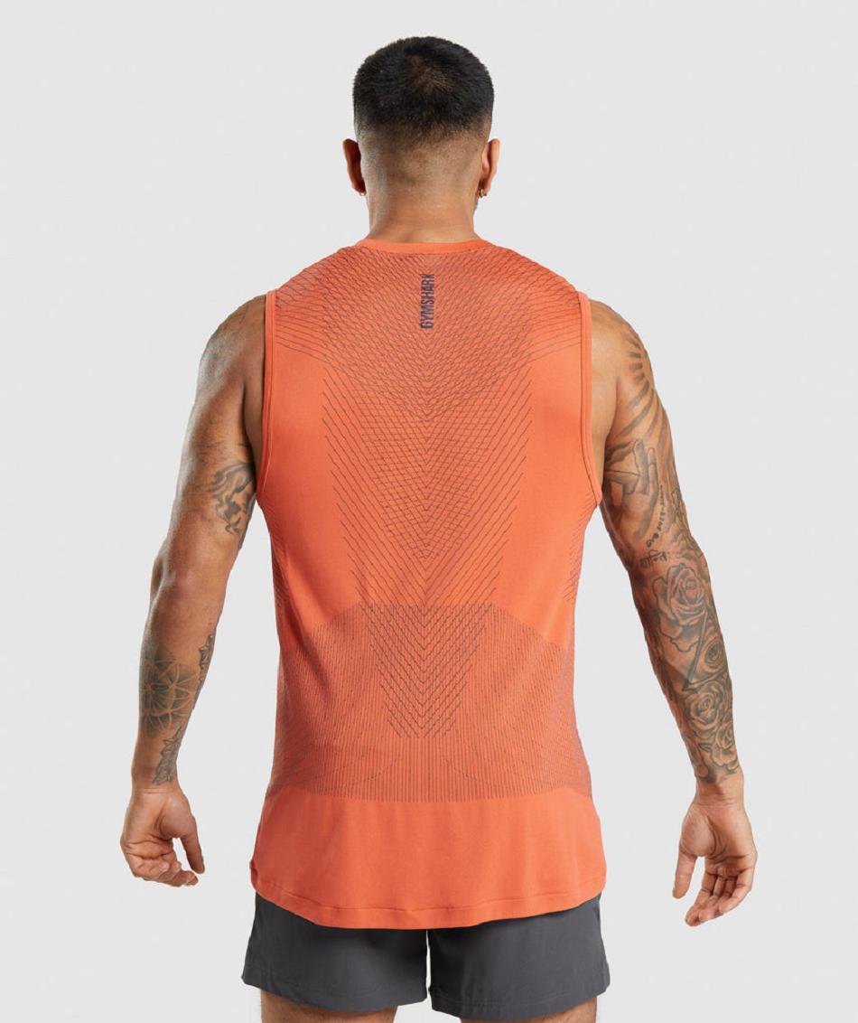 Gymshark Apex Seamless Muške Majica Bez Rukava Narančaste Crne Sive | HR 2288BEX